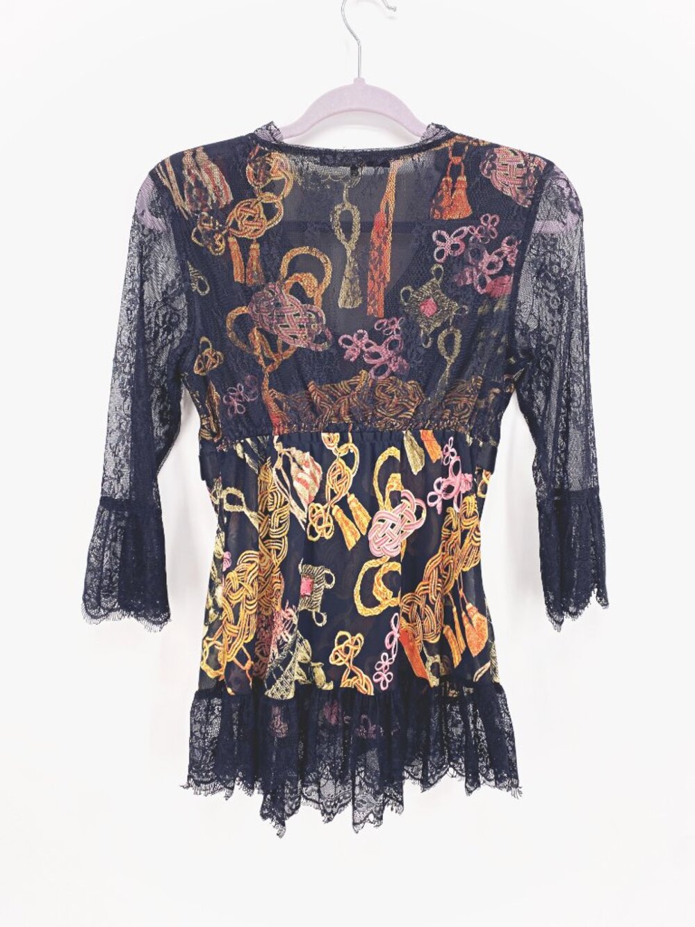 Violet & Claire Y2K Lace Empire Waist Top - Picture 6 of 8